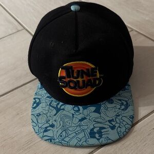 Space Jam Tune Squad Snapback Hat Black Blue Brim Adjustable
